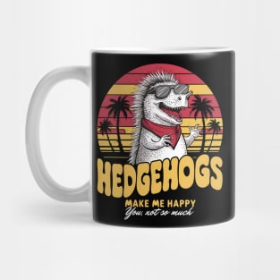 Amusing hedgehog design in retro vintage sunset style. Funny Mug